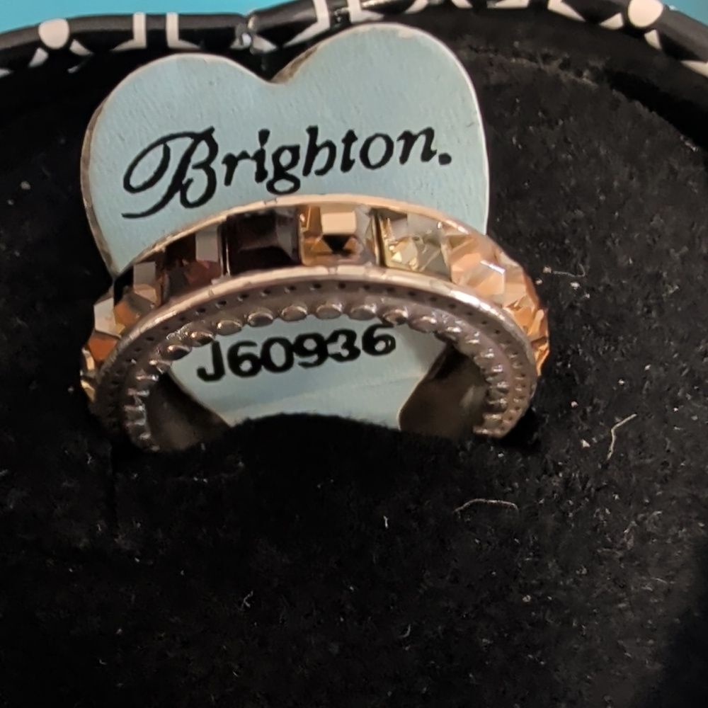 Brighton "Spectrum" Topaz Shades Crystal Ring With Tin, Size 5 New With Tag